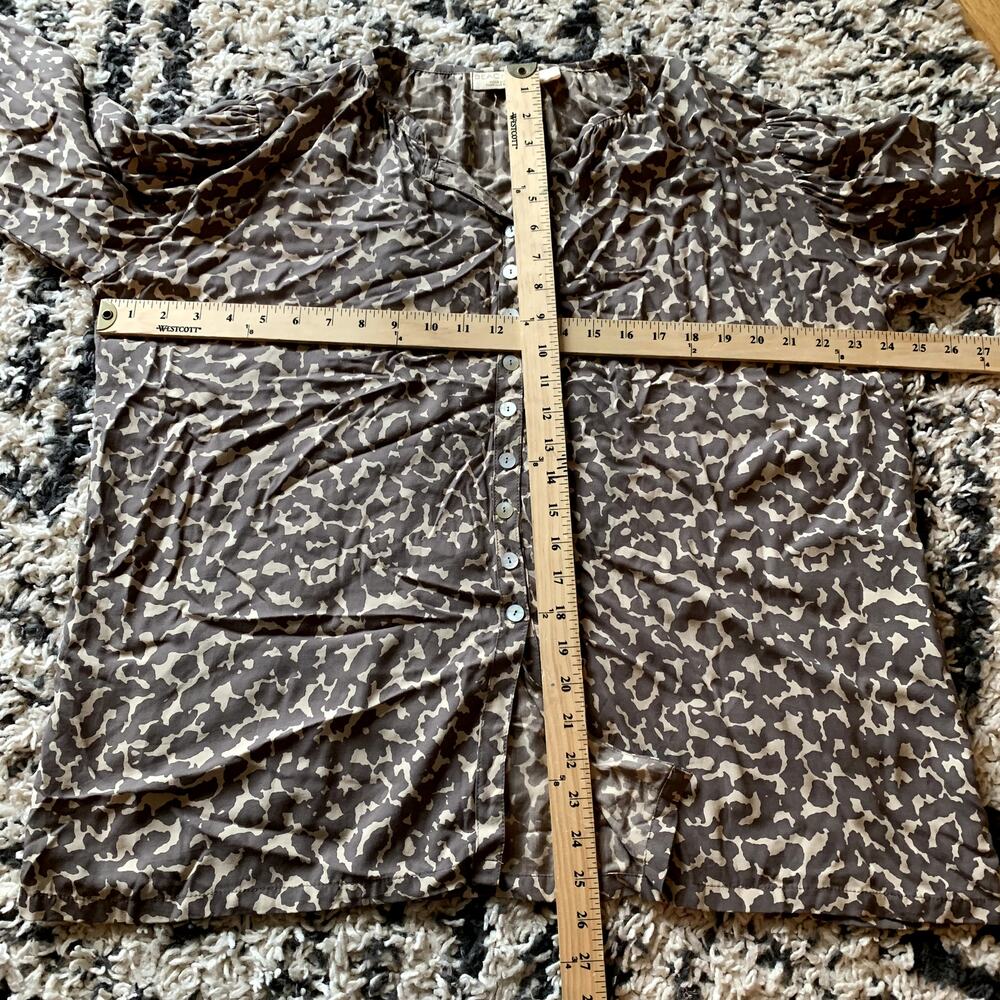 Anthropologie Beachgold Mirage Sana Button Down Shirt Dune Animal Print Blouse S - Picture 10 of 12